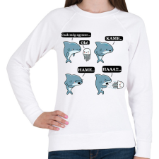 PRINTFASHION SharKAMEHAMEHAA..(A) - Női pulóver - Fehér női pulóver, kardigán