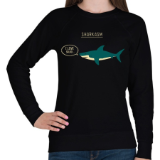 PRINTFASHION Sharkasm - Női pulóver - Fekete női pulóver, kardigán