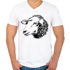 PRINTFASHION Sheep drawing - Férfi V-nyakú póló - Fehér férfi póló
