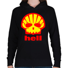 PRINTFASHION Shell - Női kapucnis pulóver - Fekete női pulóver, kardigán