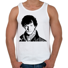 PRINTFASHION Sherlock Holmes - Férfi atléta - Fehér atléta, trikó