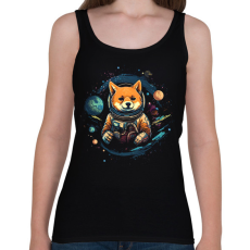 PRINTFASHION Shiba asztranauta - Női atléta - Fekete