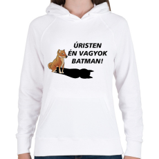PRINTFASHION Shiba Batman meme - Női kapucnis pulóver - Fehér