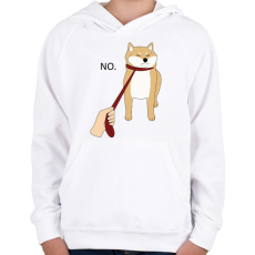 PRINTFASHION Shiba inu NEM sétál - Gyerek kapucnis pulóver - Fehér