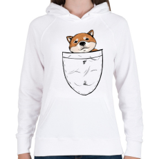 PRINTFASHION Shiba zsebminta - Női kapucnis pulóver - Fehér