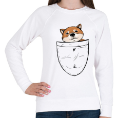 PRINTFASHION Shiba zsebminta - Női pulóver - Fehér
