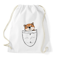 PRINTFASHION Shiba zsebminta - Sportzsák, Tornazsák - Fehér tornazsák