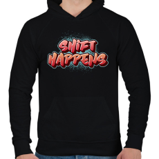 PRINTFASHION shift happens - Férfi kapucnis pulóver - Fekete