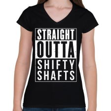 PRINTFASHION SHIFTY SHAFTS - Női V-nyakú póló - Fekete női póló