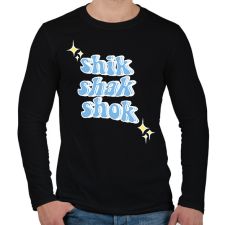 PRINTFASHION Shik Shak Shok - Férfi hosszú ujjú póló - Fekete férfi póló