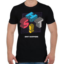 PRINTFASHION SHIT HAPPENS - Férfi póló - Fekete férfi póló