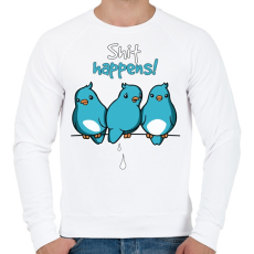 PRINTFASHION Shit happens - történnek szar dolgok - Férfi pulóver - Fehér