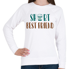 PRINTFASHION Short best friend - Női pulóver - Fehér női pulóver, kardigán