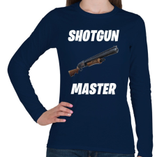 PRINTFASHION Shotgun Master - Fortnite (Fehér) - Női hosszú ujjú póló - Sötétkék női póló