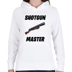 PRINTFASHION Shotgun Master - Fortnite (Fekete) - Női kapucnis pulóver - Fehér