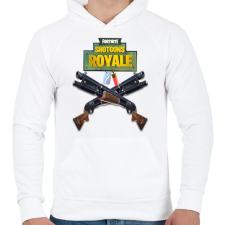 PRINTFASHION Shotguns Fortnite - Férfi kapucnis pulóver - Fehér férfi pulóver, kardigán