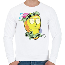 PRINTFASHION Show me - Férfi pulóver - Fehér férfi pulóver, kardigán