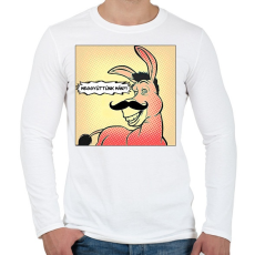 PRINTFASHION Shrek - szamár - Férfi hosszú ujjú póló - Fehér
