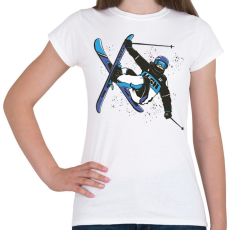 PRINTFASHION Síelés - Női póló - Fehér