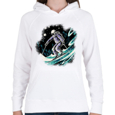 PRINTFASHION Síelő - Női kapucnis pulóver - Fehér