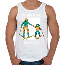 PRINTFASHION Síelős apa-fia - Férfi atléta - Fehér atléta, trikó