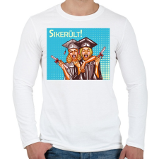 PRINTFASHION Sikerült - Popart - Férfi hosszú ujjú póló - Fehér férfi póló