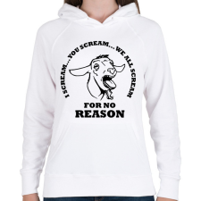 PRINTFASHION Sikító kecske - Női kapucnis pulóver - Fehér női pulóver, kardigán