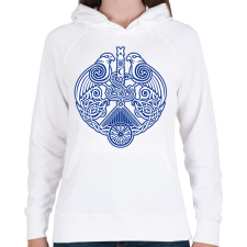 PRINTFASHION Siklód címer 1 - Női kapucnis pulóver - Fehér női pulóver, kardigán