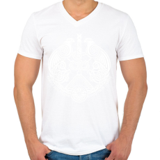 PRINTFASHION siklód címer turulos - Férfi V-nyakú póló - Fehér