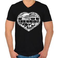 PRINTFASHION siklód sziv - Férfi V-nyakú póló - Fekete férfi póló