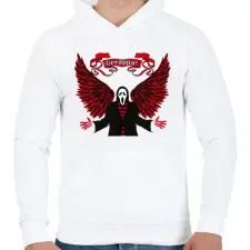 PRINTFASHION Sikoly - Gerappa - Férfi kapucnis pulóver - Fehér férfi pulóver, kardigán