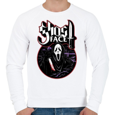 PRINTFASHION Sikoly - ghost face - Férfi pulóver - Fehér férfi pulóver, kardigán