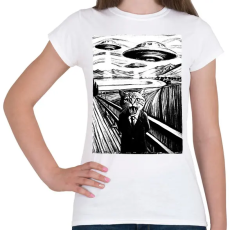 PRINTFASHION Sikoly macska - Női póló - Fehér