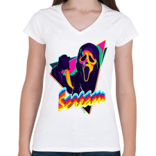 PRINTFASHION Sikoly - Női V-nyakú póló - Fehér női póló