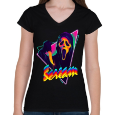PRINTFASHION Sikoly - Női V-nyakú póló - Fekete női póló