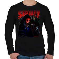 PRINTFASHION Sikoly - Scream - Férfi hosszú ujjú póló - Fekete férfi póló