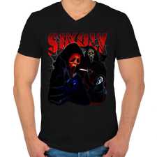 PRINTFASHION Sikoly - Scream - Férfi V-nyakú póló - Fekete férfi póló