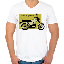 PRINTFASHION simson - Férfi V-nyakú póló - Fehér férfi póló
