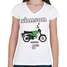 PRINTFASHION Simson  - Női V-nyakú póló - Fehér