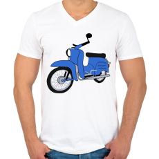 PRINTFASHION Simson schwalbe  - Férfi V-nyakú póló - Fehér