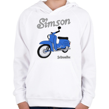 PRINTFASHION Simson schwalbe  - Gyerek kapucnis pulóver - Fehér gyerek pulóver, kardigán