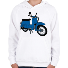 PRINTFASHION Simson Schwalbe - Gyerek kapucnis pulóver - Fehér gyerek pulóver, kardigán