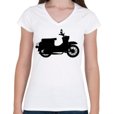 PRINTFASHION simson schwalbe - Női V-nyakú póló - Fehér női póló