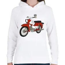 PRINTFASHION Simson Star - Női kapucnis pulóver - Fehér női pulóver, kardigán