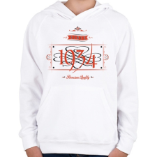 PRINTFASHION since-1934-red-black - Gyerek kapucnis pulóver - Fehér gyerek pulóver, kardigán