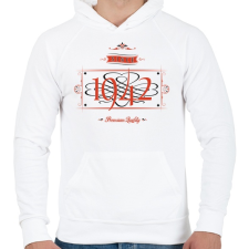 PRINTFASHION since-1942-red-black - Férfi kapucnis pulóver - Fehér férfi pulóver, kardigán