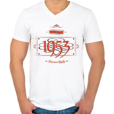 PRINTFASHION since-1953-red-black - Férfi V-nyakú póló - Fehér