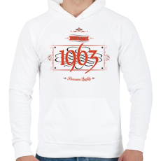 PRINTFASHION since-1963-red-black - Férfi kapucnis pulóver - Fehér