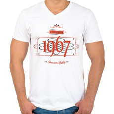 PRINTFASHION since-1967-red-black - Férfi V-nyakú póló - Fehér