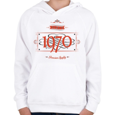 PRINTFASHION since-1970-red-black - Gyerek kapucnis pulóver - Fehér gyerek pulóver, kardigán